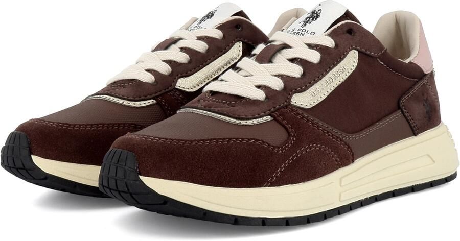 US POLO ASSN. Sneakers laag 'Seneka' chocoladebruin goud mintgroen rosa - Foto 3