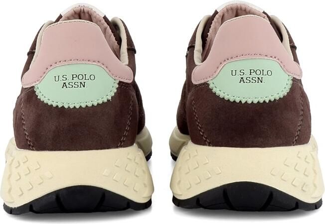 US POLO ASSN. Sneakers laag 'Seneka' chocoladebruin goud mintgroen rosa - Foto 6
