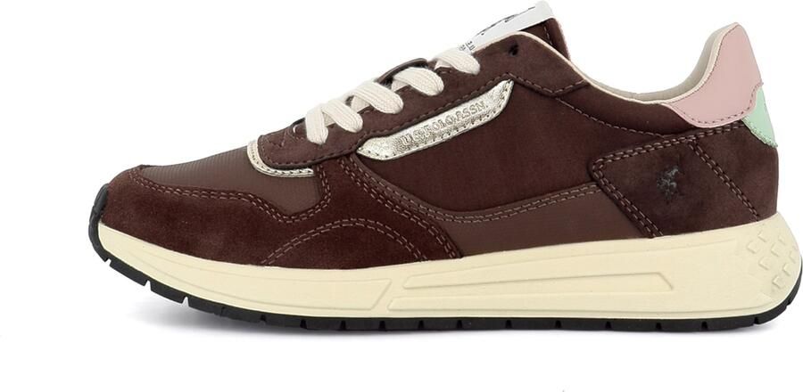 US POLO ASSN. Sneakers laag 'Seneka' chocoladebruin goud mintgroen rosa - Foto 4