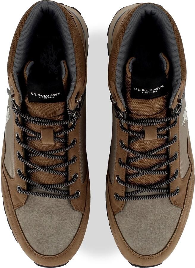 US POLO ASSN. Veterboots 'Aron' kastanjebruin brokaat grijs wit - Foto 3