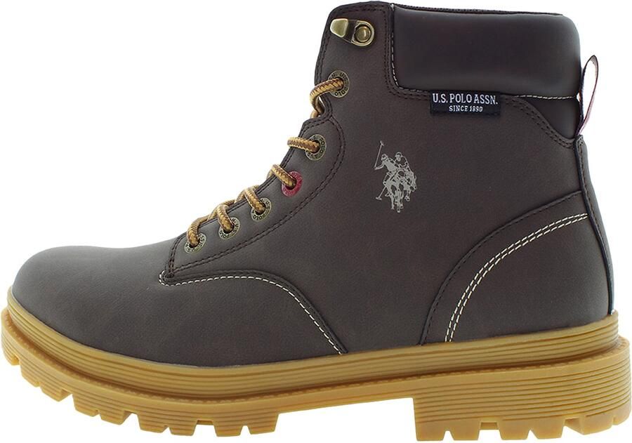 U.S. POLO ASSN. Veterboots donkerbruin rood wit