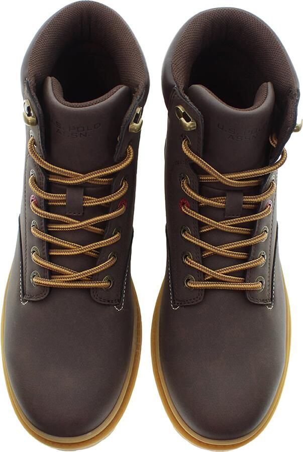 U.S. POLO ASSN. Veterboots donkerbruin rood wit - Foto 3