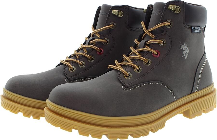 U.S. POLO ASSN. Veterboots donkerbruin rood wit - Foto 4
