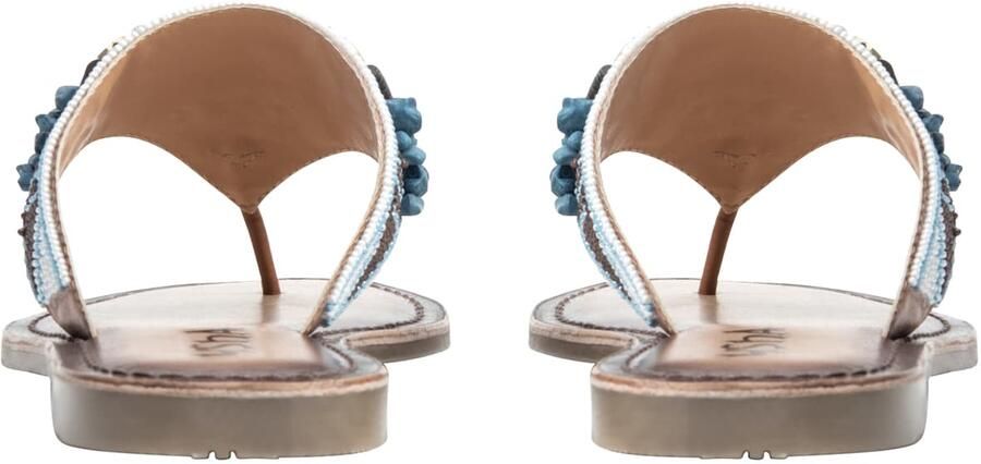 Usha FESTIVAL Teenslipper lichtblauw chocoladebruin goud wit - Foto 4