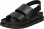 Vagabond Shoemakers Zwarte Leren Platte Sandalen Black Dames - Thumbnail 2