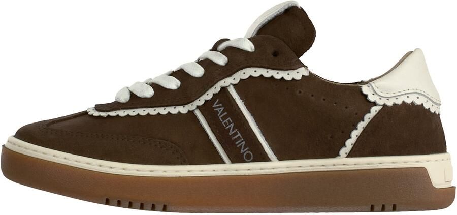 Valentino Shoes Sneakers laag 'GLOSSY' donkerbruin natuurwit