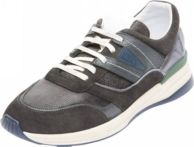 Van Lier Ferro leren sneakers grijs - Schoenen.nl