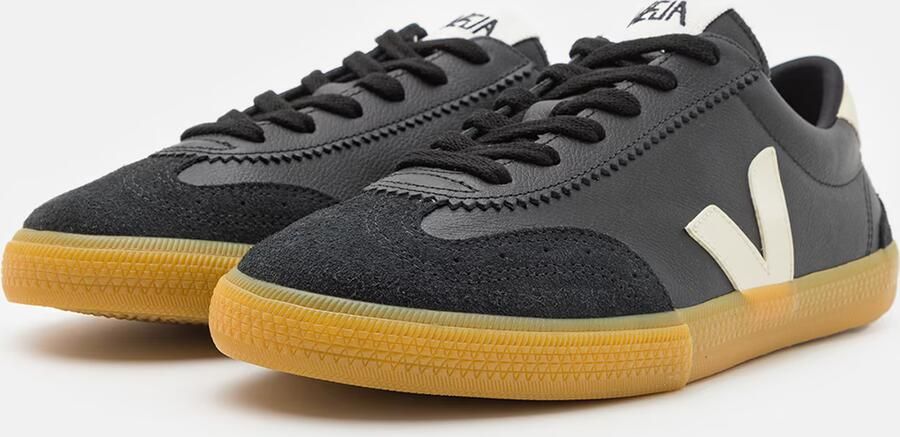 Veja Low Profile Leather and Suede Casual Shoes Black Sneakers - Foto 14