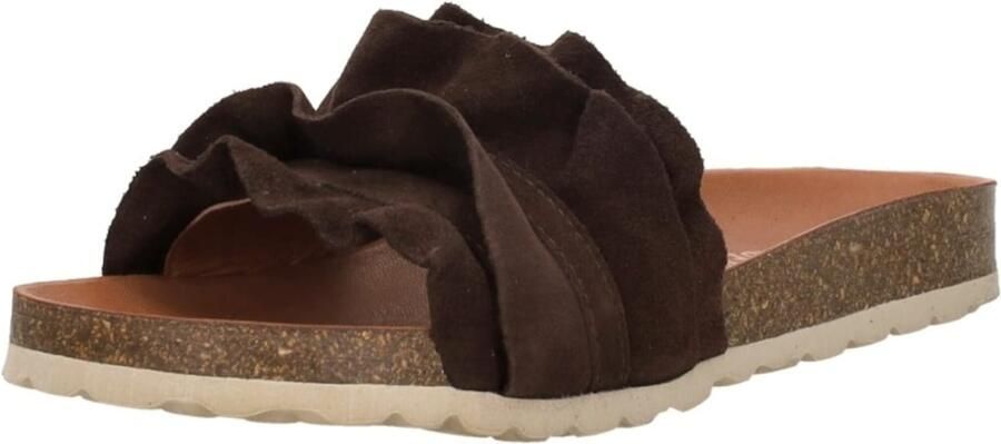 Verbenas Rocio serraje volante suède leren slippers donkerbruin - Foto 10