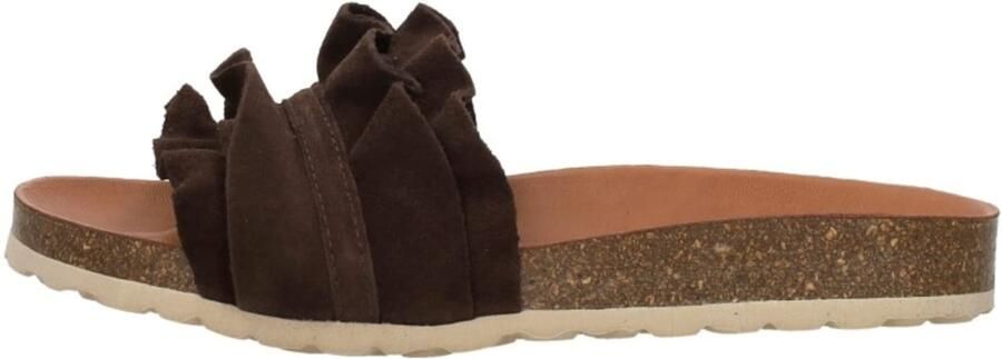 Verbenas Rocio serraje volante suède leren slippers donkerbruin - Foto 14