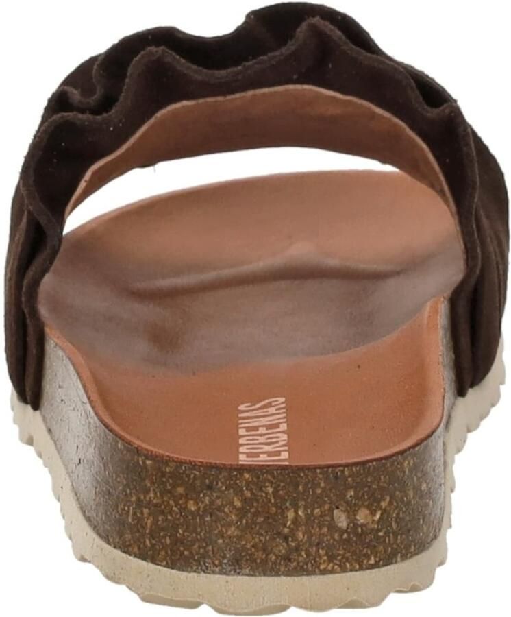 Verbenas Rocio serraje volante suède leren slippers donkerbruin - Foto 12