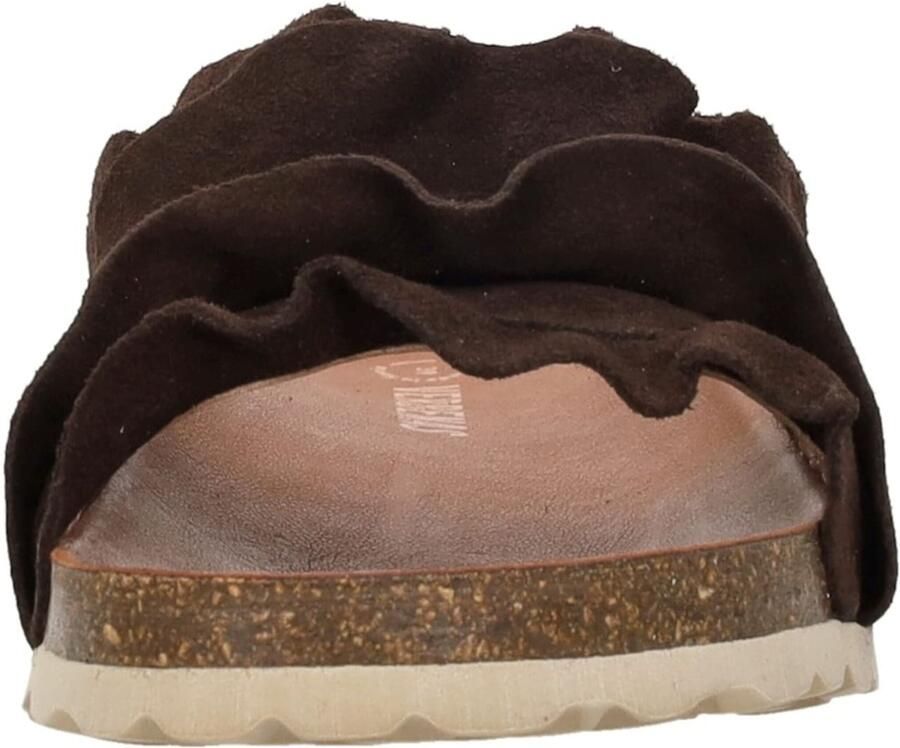 Verbenas Rocio serraje volante suède leren slippers donkerbruin - Foto 11