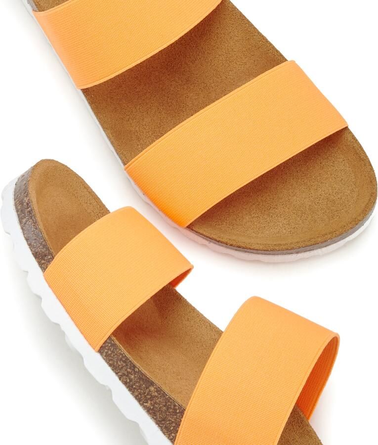 Vivance Slippers Sandaal mule open schoen met comfortabel kurken voetbed en elastische banden - Foto 3