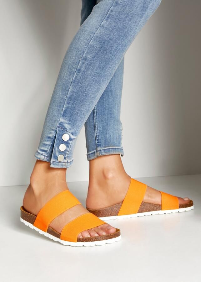 Vivance Slippers Sandaal mule open schoen met comfortabel kurken voetbed en elastische banden - Foto 4