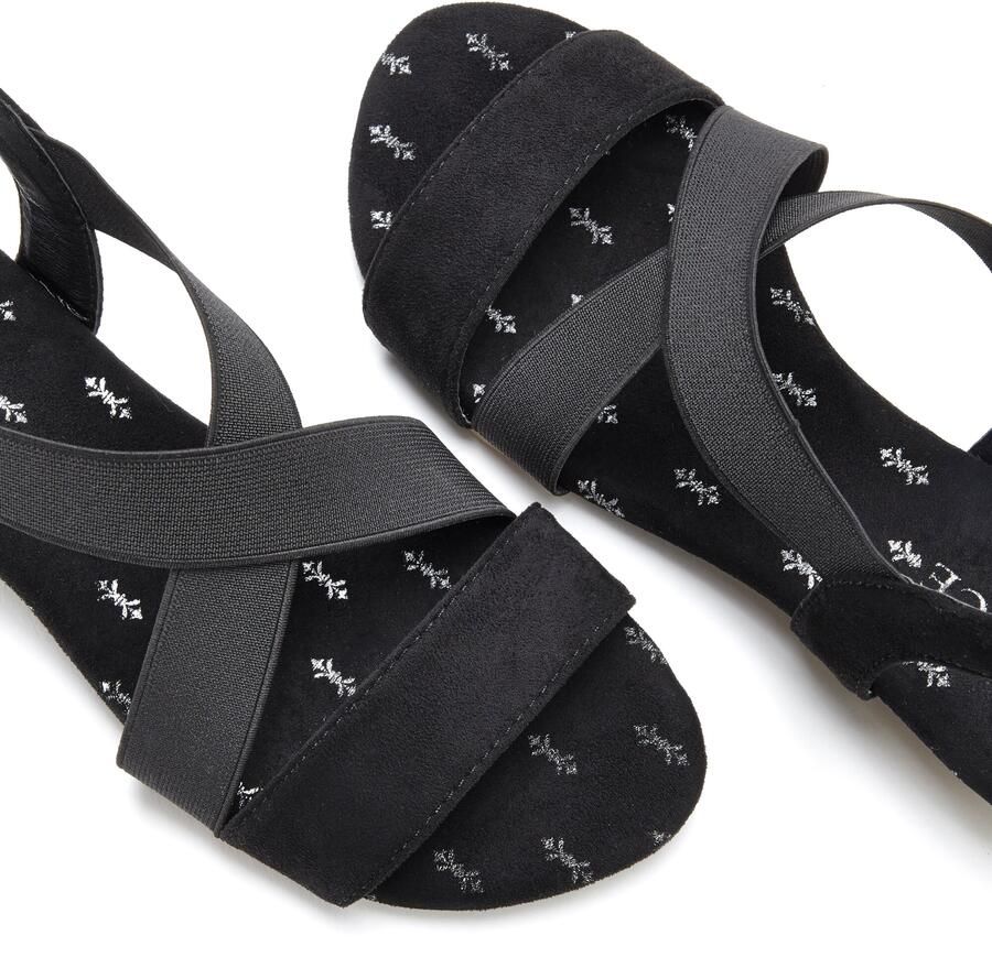 Vivance Sandaaltjes Zomerschoen Sandaal zomerschoen met elastische bandjes en sleehak VEGAN - Foto 3
