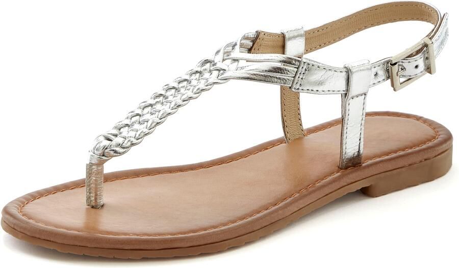 VIVANCE by LASCANA Teenslipper zilver