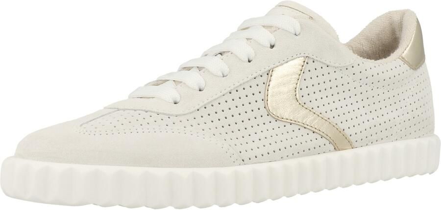 Voile blanche Sneakers laag ' INES ' goud wolwit
