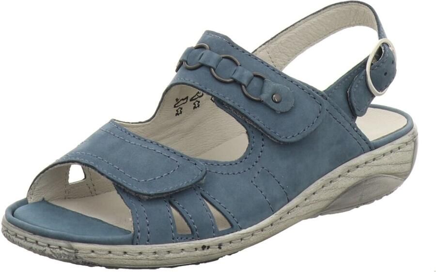 WALDLÄUFER Sandaal 'Sandalette Damen 210004 blau G-Weite Sandale Echtleder in blau' blauw - Foto 4