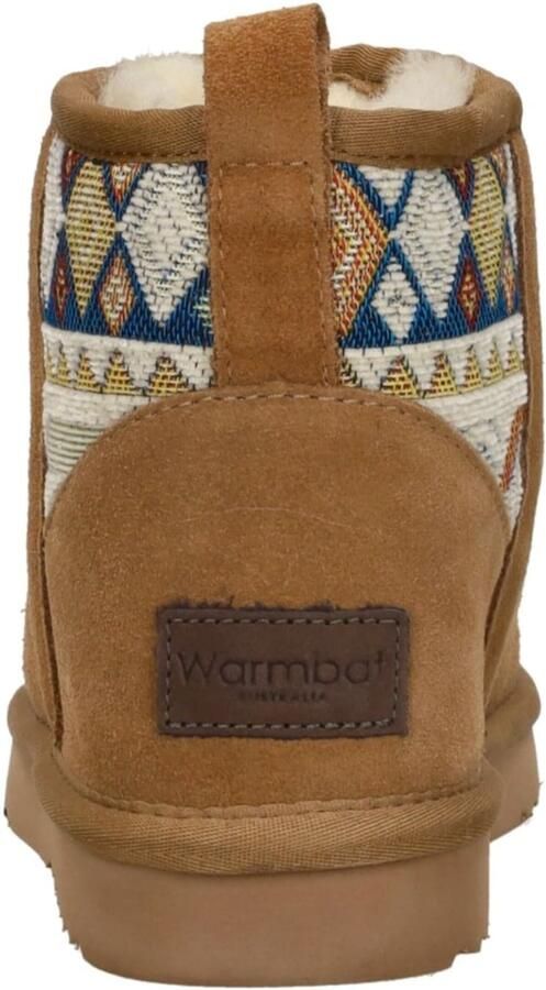 Warmbat Wallaby-Print Enkellaarsjes Plat cognac - Foto 4