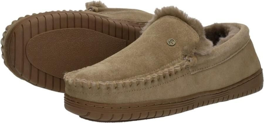 Warmbat Grizzly Men Suede Heren Sloffen Taupe Bruin - Foto 2