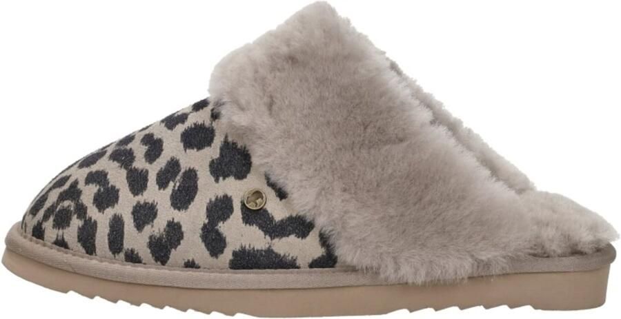 Warmbat Collie Print Panther Dames Sloffen Taupe - Foto 2