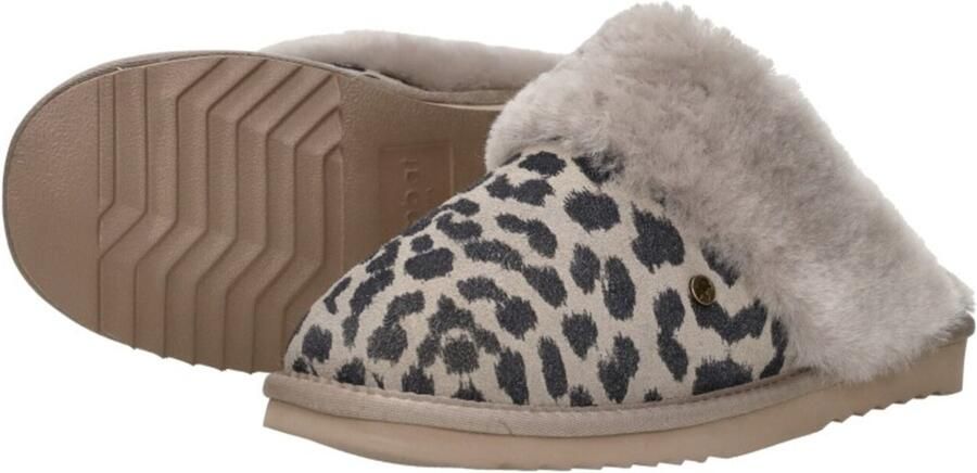 Warmbat Collie Print Panther Dames Sloffen Taupe - Foto 7