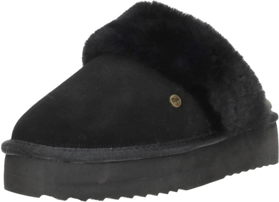 Warmbat Flurry Suede Plateau Dames Sloffen Zwart Zwart - Foto 8