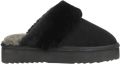 Warmbat Flurry Suede Plateau Dames Sloffen Zwart Zwart - Zwart