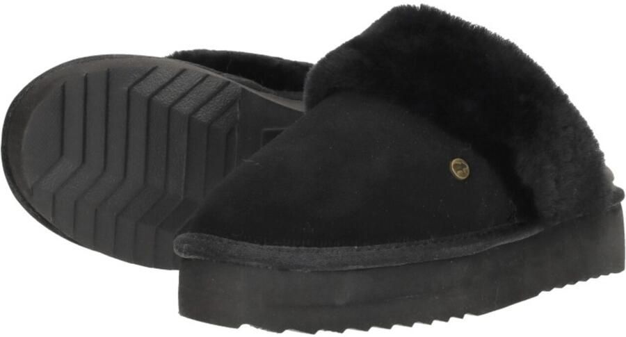Warmbat Flurry Suede Plateau Dames Sloffen Zwart Zwart - Foto 9