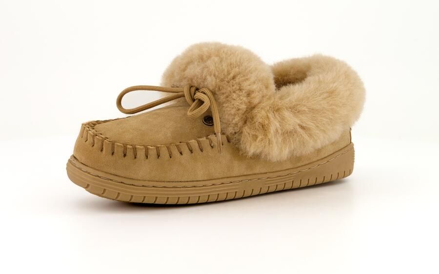 Warmbat Huisschoenen 'Kampi' donkerbeige