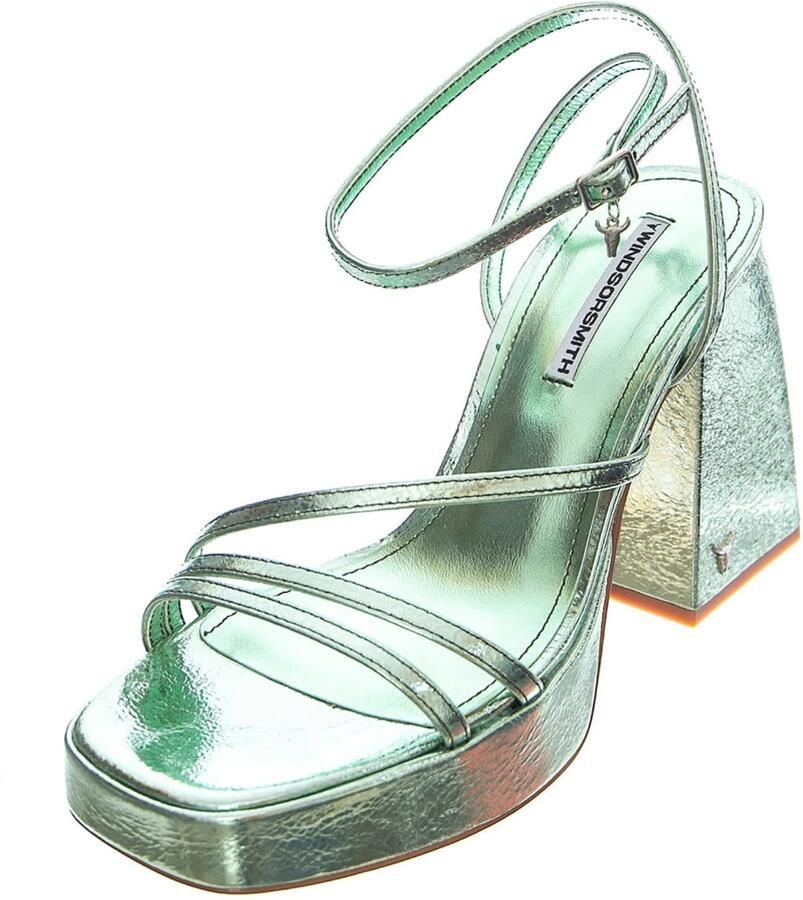 Windsor Smith Sandaal 'CHARMS MINT CRINKLE FOIL MINT' groen