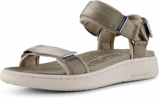 Woden Comfortabele Textielsandaal met Leren Details Gray Dames - Foto 19