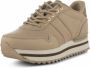 Woden Nora III volle lederen plateau sneakers Beige Dames - Thumbnail 2