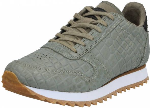 Woden Dames Lage sneakers Ydun Croco Ii Groen - Schoenen.nl
