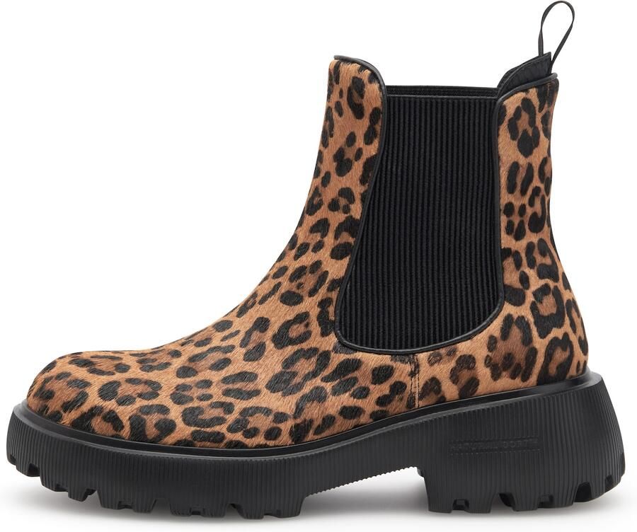WODEN Chelsea boots 'Aya Leo' beige donkerbeige zwart