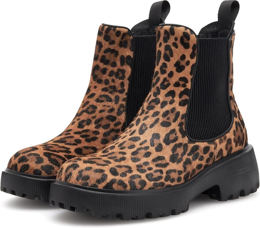 WODEN Chelsea boots 'Aya Leo' beige donkerbeige zwart - Foto 3
