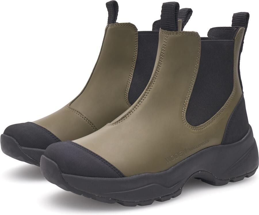 WODEN Chelsea boots 'Siri' kaki zwart