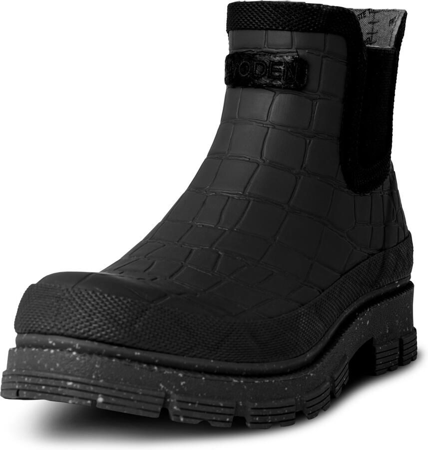 Woden Liv Croco Waterproof Laarzen Rubber Dames Zwart - Foto 2