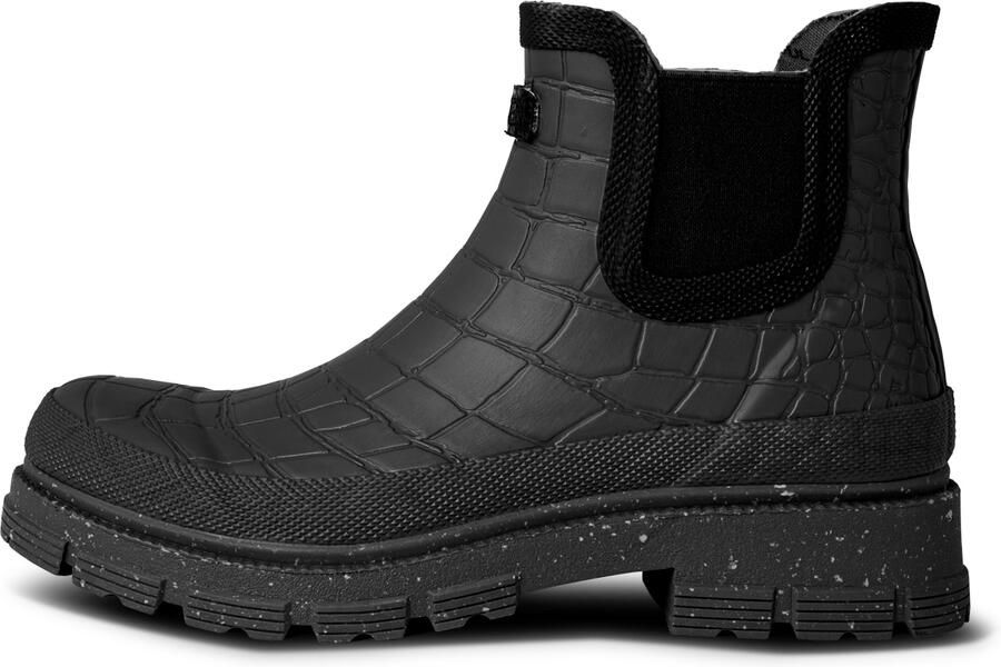 Woden Liv Croco Waterproof Laarzen Rubber Dames Zwart