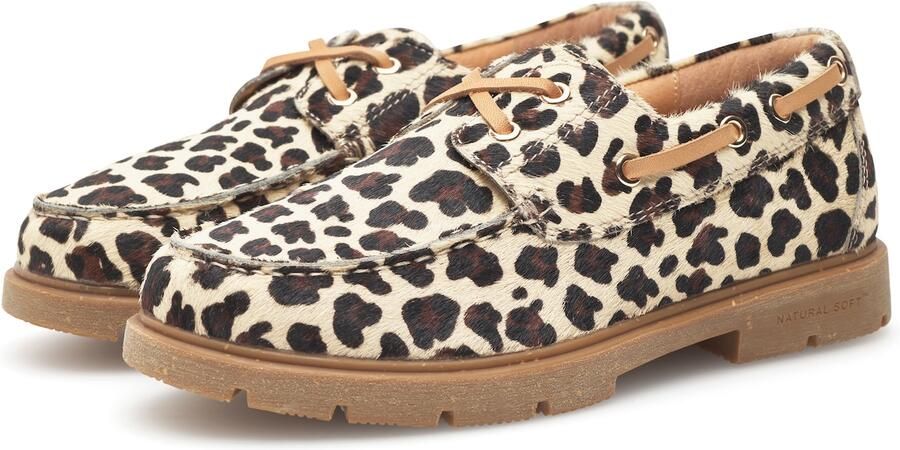 WODEN Mocassins 'Johanne Animal' donkerbruin offwhite - Foto 2