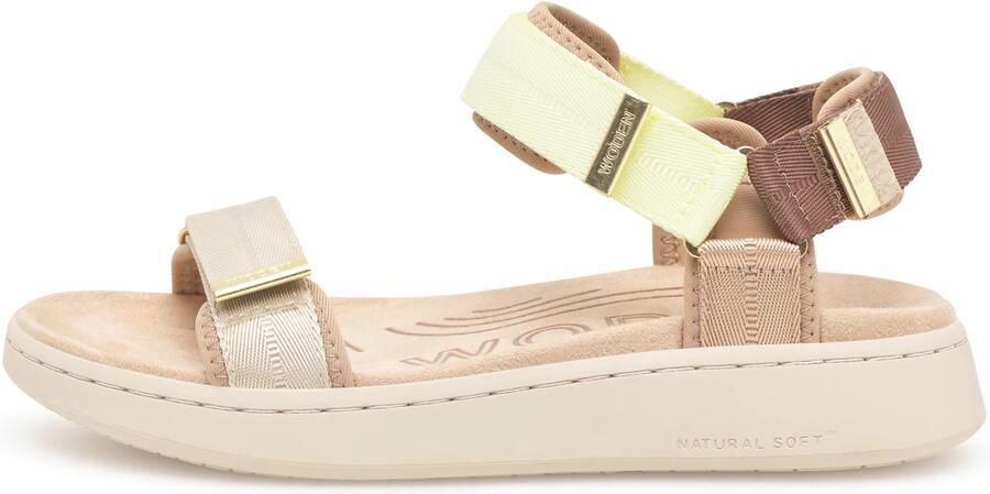 WODEN Sandaal 'Line' beige bruin lichtgeel - Foto 4