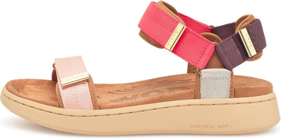 Woden Dames Platte sandalen Line Multi Textiel Plateauzool - Foto 6