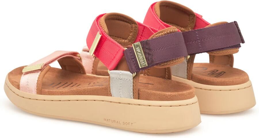 Woden Dames Platte sandalen Line Multi Textiel Plateauzool - Foto 9