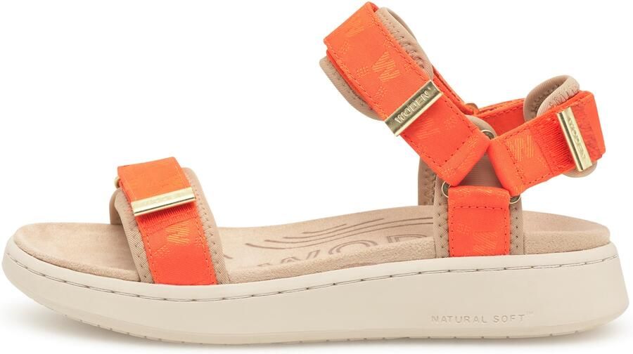 WODEN Sandaal 'Line Woven' beige oranje