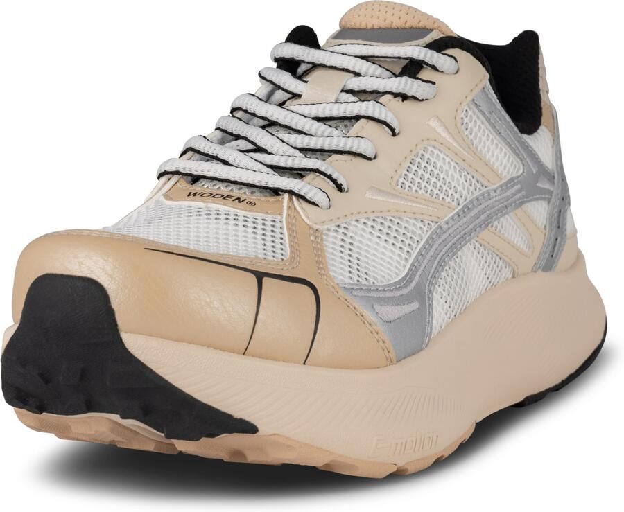 WODEN Sneakers laag 'Freja Runner' sand lichtbeige zilvergrijs wit - Foto 2