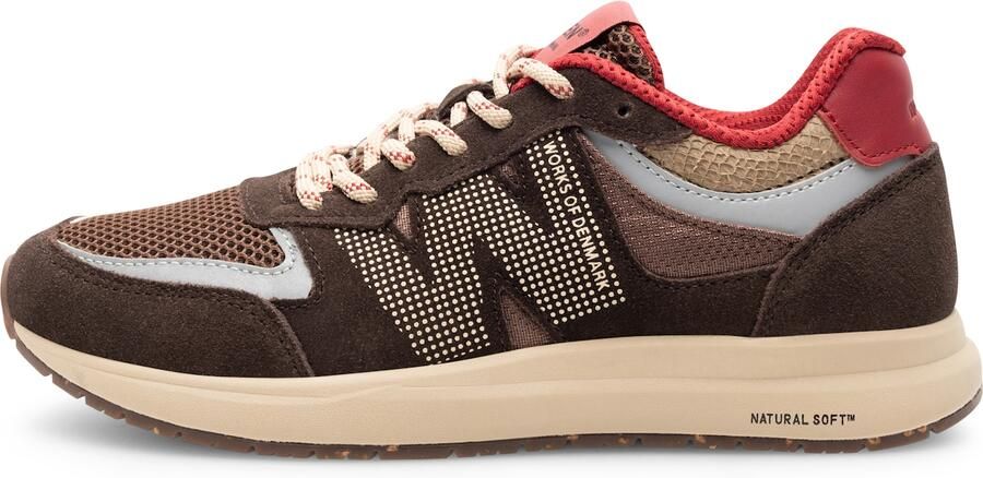WODEN Sneakers laag ' Rigmor ' beige chocoladebruin bloedrood - Foto 4