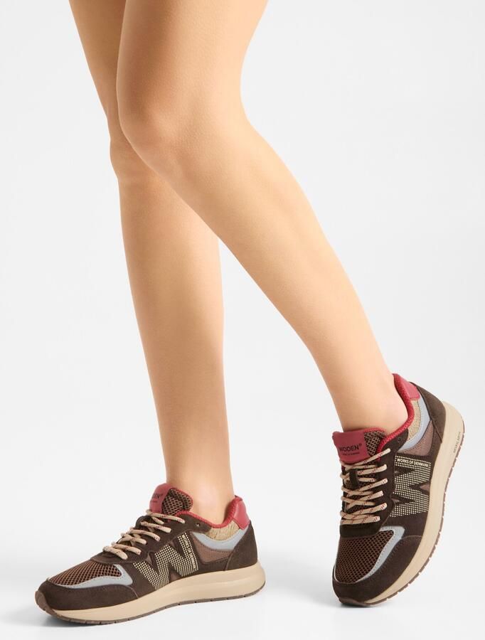 WODEN Sneakers laag ' Rigmor ' beige chocoladebruin bloedrood - Foto 8