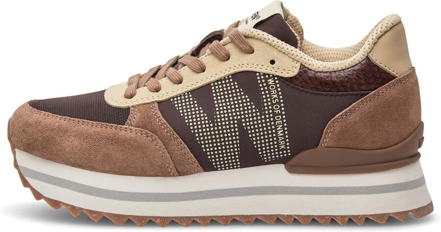 Woden Ronja Plateau Sneakers bruin Suede Dames