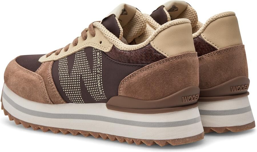 Woden Ronja Plateau Sneakers bruin Suede Dames - Foto 2
