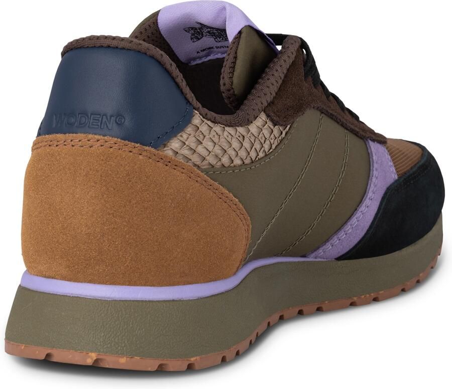 WODEN Sneakers laag 'Ronja' bruin olijfgroen lavendel zwart - Foto 3